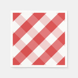 Serviettes Jetables Motif en vichy rouge et blanc