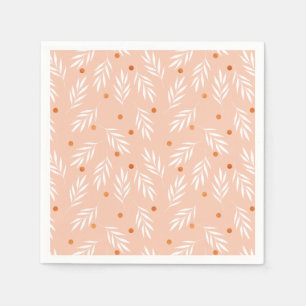 Serviettes Jetables Motif Feuille moderne Apricot rose