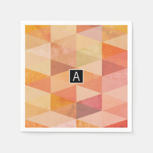 Serviettes Jetables Motif géométrique Triangle doux   Monogrammé