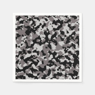 Serviettes Jetables Motif gris militaire de camouflage