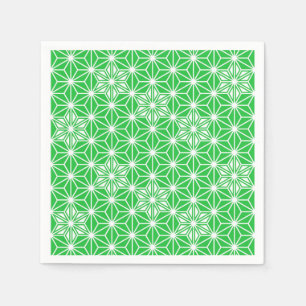 Serviettes Jetables Motif japonais Asanoha - vert jade