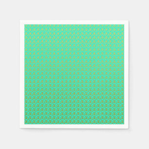 Serviettes Jetables Motif jaune doré sur vert minty