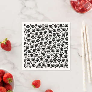 Serviettes Jetables Motif mâle, pattes de chien, Empreintes de pattes,