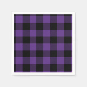 Serviettes Jetables Motif Plaid pour le contrôle du bison violet et no