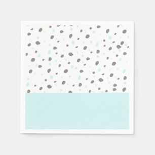 Serviettes Jetables Motif pois pastel bleu gris