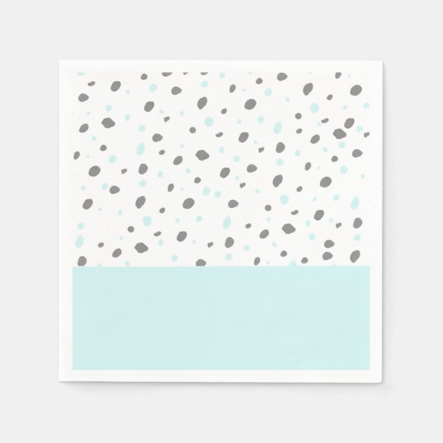 Serviettes Jetables Motif pois pastel bleu gris (Devant)