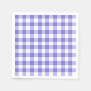 Serviettes Jetables Motif Vérificateur En vichy violet et blanc