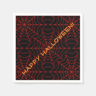Serviettes Jetables Motif Web Black & Orange Spider