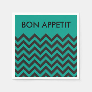 Serviettes Jetables Motif ZIGZAG - noir + votre arrière - plan & texte