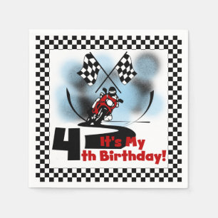 Serviettes Jetables Motorcycle Racing 4e anniversaire Papier serviette