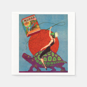 Serviettes Jetables Murad cigarettes dame équitation tortue géante