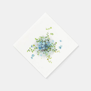 Serviettes Jetables Myosotis des marais vintages bleus