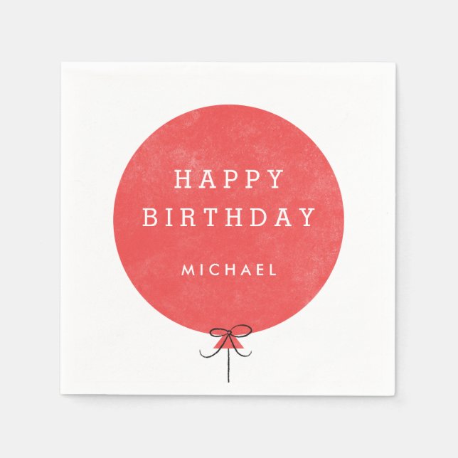 Serviettes Jetables Napkin Balloon Party - Rouge (Devant)