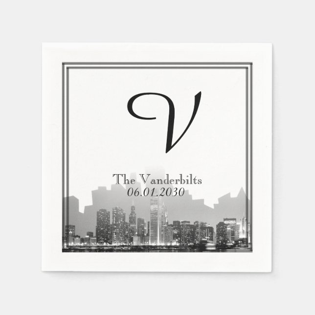 Serviettes Jetables Napkin de mariage de Chicago (Devant)