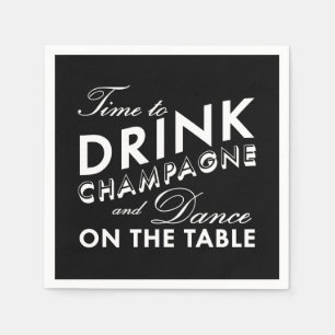 Serviettes Jetables Napkin - Il est temps de boire du champagne