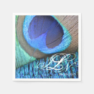 Serviettes Jetables Napkin Peacock Feather