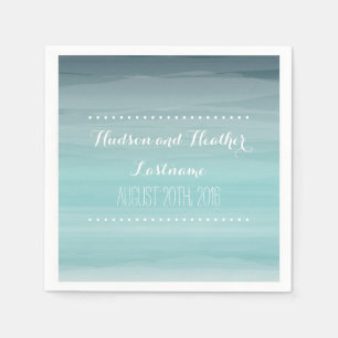 Serviettes Jetables Napkins turquoise Ombre Mariage