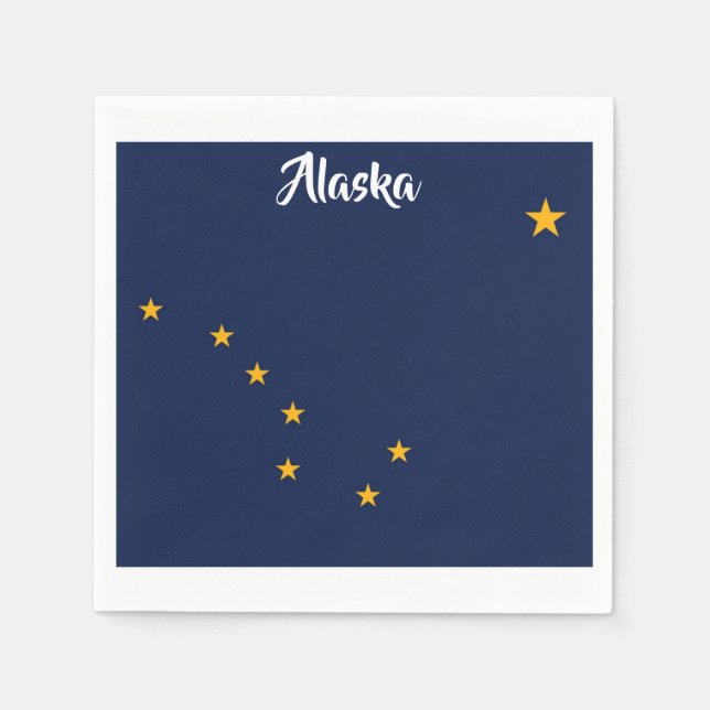Serviettes Jetables Naples drapeau de l'Alaska (Devant)