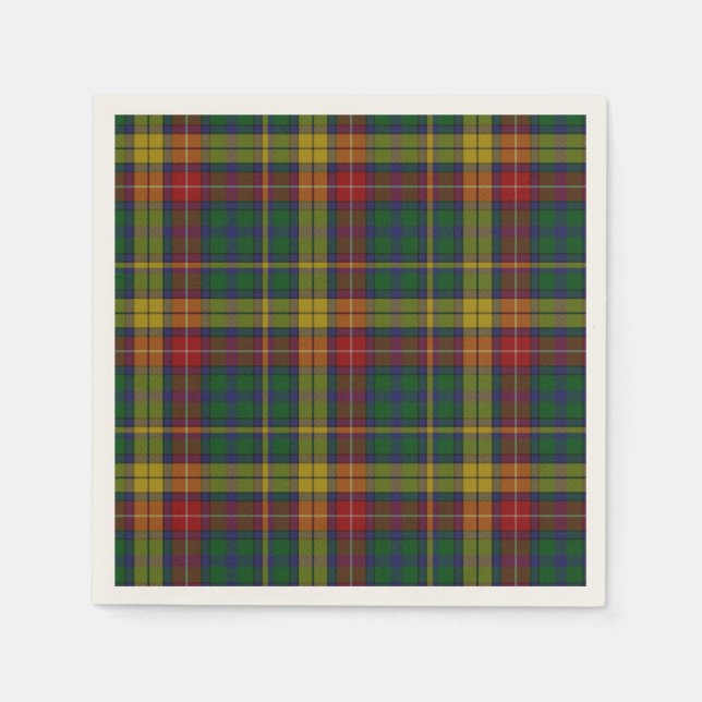 Serviettes Jetables Naples en papier tartan Buchanan (Devant)