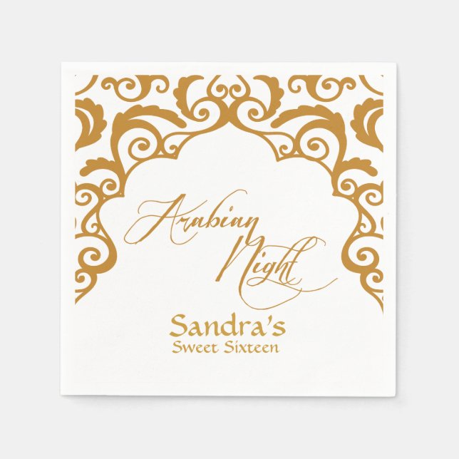 Serviettes Jetables Naples Gold Arabian Nights (Devant)