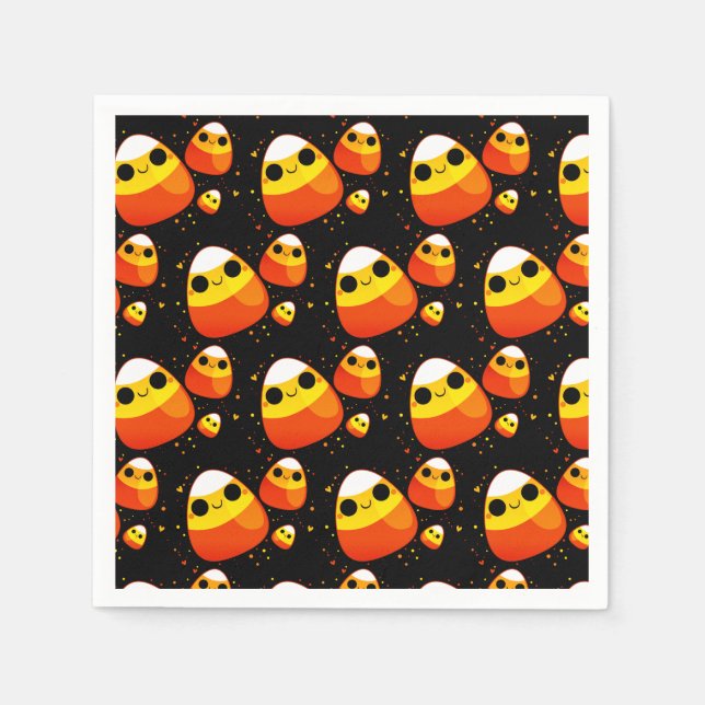 Serviettes Jetables Naples Halloween Candy Corn Papier (Devant)