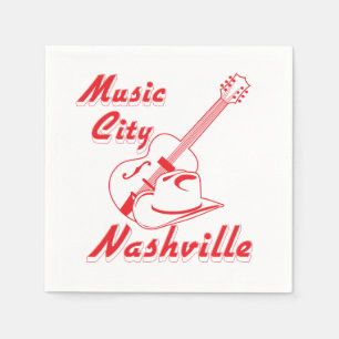 Serviettes Jetables Nashville. Ville de musique