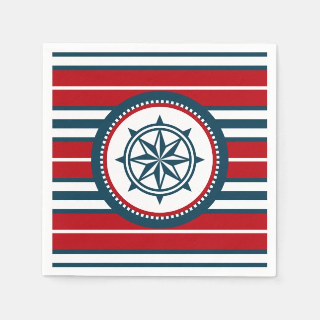 Serviettes Jetables Nautical design (Devant)