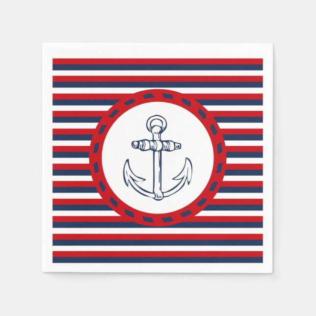 Serviettes Jetables Nautical design (Devant)