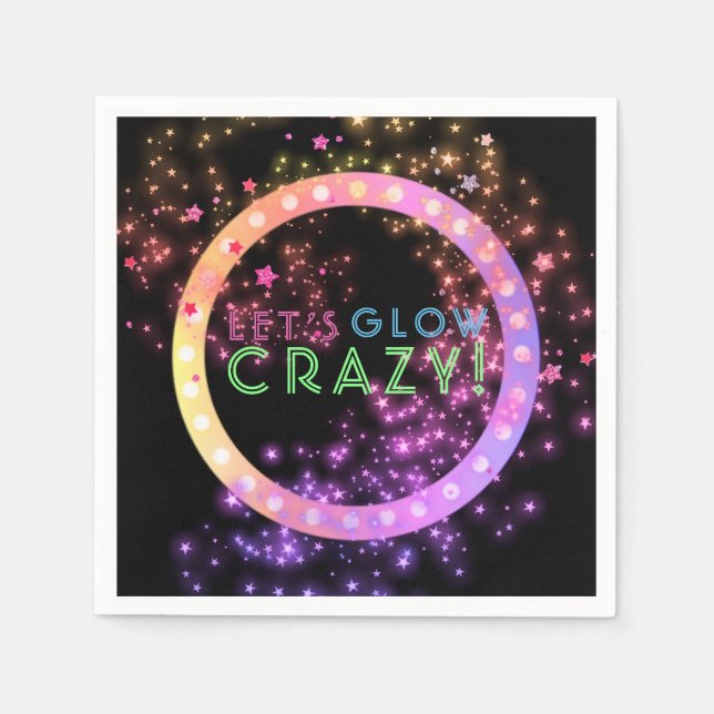 Serviettes Jetables Neon Glow dans le parti des ténèbres | Étoiles Ann (Devant)