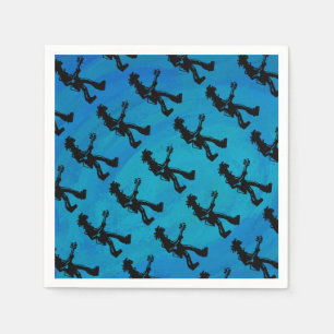 Serviettes Jetables New York Boogie Nights Guitare Bleu