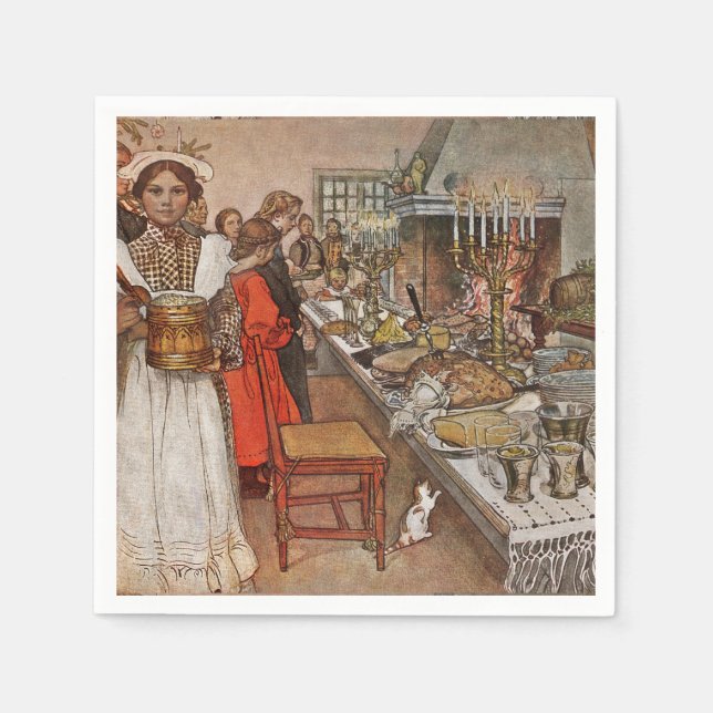 Serviettes Jetables Noël Eve Julaftonen (Devant)
