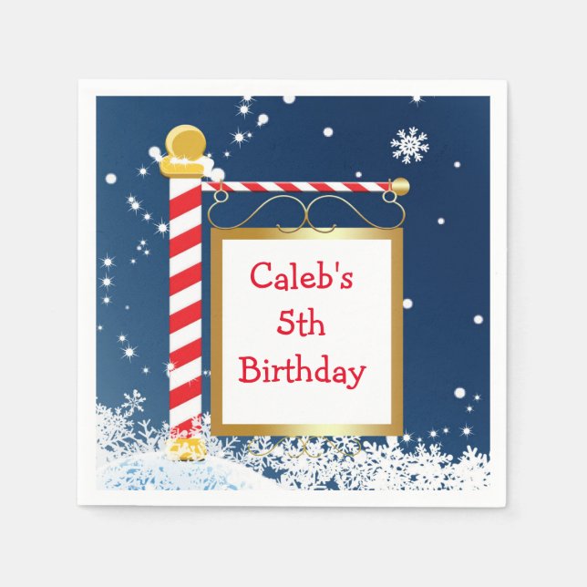 Serviettes Jetables Noël neigeux Pôle Nord Jour férié Napkins (Devant)