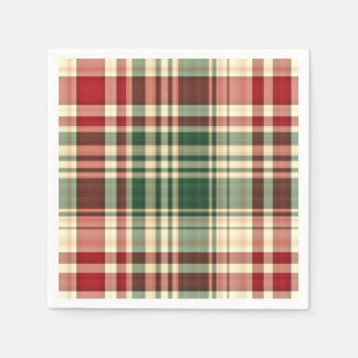 Serviettes Jetables Noël Plaid 06-PAPIER PARTY NAPKINS