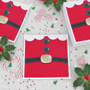 Serviettes Jetables Noël Red Elf Belly Monogramme Fête