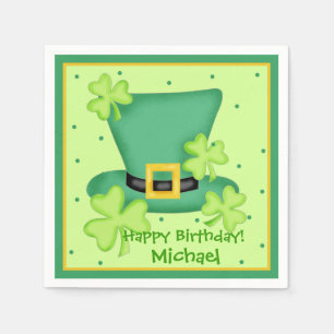 Serviettes Jetables Nom de joyeux anniversaire du jour de St Patrick
