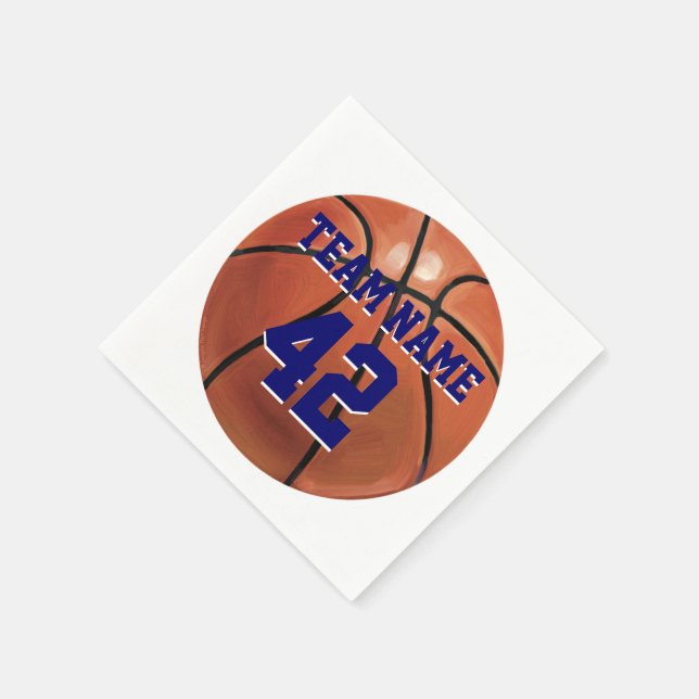 Serviettes Jetables Nom et numéro de l'équipe de basket-ball (Coin)