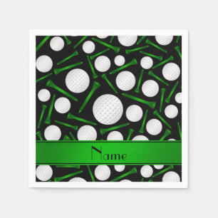 Serviettes Jetables Nom personnalisé ballons de golf noir tee - shirts