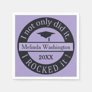 Serviettes Jetables Nom personnalisé de la graduation et serviettes pa