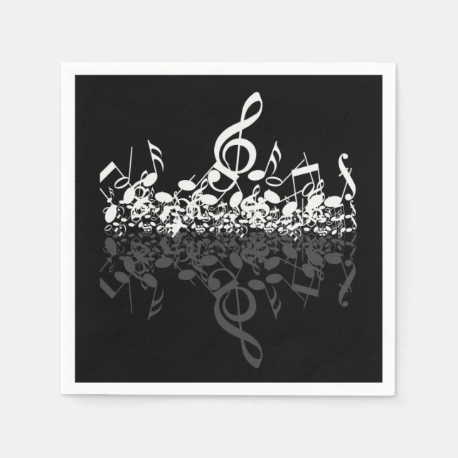 Serviettes Jetables Notes de musique simple mais Treble papier serviet (Devant)