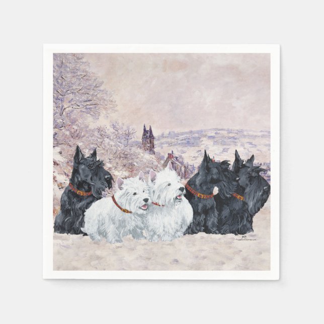 Serviettes Jetables Nous cinq hiver (Devant)