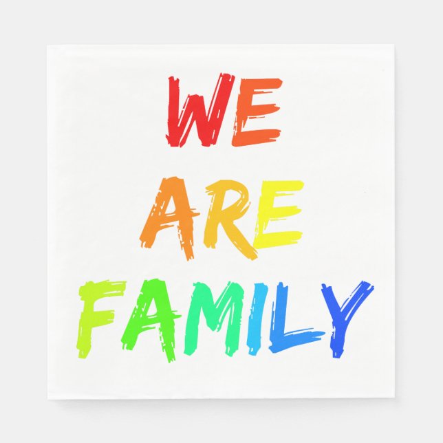 Serviettes Jetables Nous Sommes Famille Arc-En-Ciel Adoption, Foster,  (Devant)