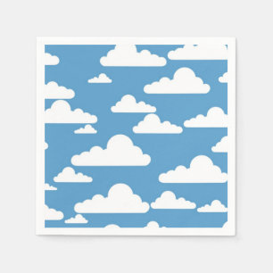 SERVIETTES JETABLES NUAGES BLANCS