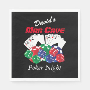 Serviettes Jetables Nuit de poker à Man Cave   Personnalisez