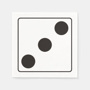 Serviettes Jetables Numéros DICE de pips 3 + votre backgr.
