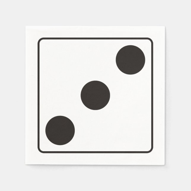 Serviettes Jetables Numéros DICE des pips 3 + votre backgr. (Devant)