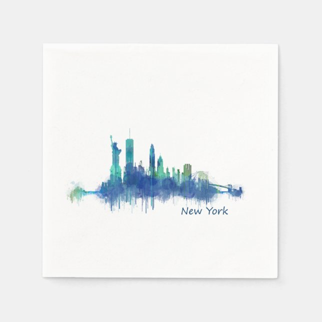 Serviettes Jetables NYC New York Skyline v5 (Devant)