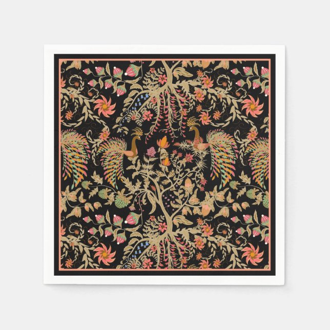 Serviettes Jetables Oiseaux du paradis (Devant)