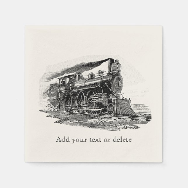 Serviettes Jetables Old Steam Locomotive (Devant)