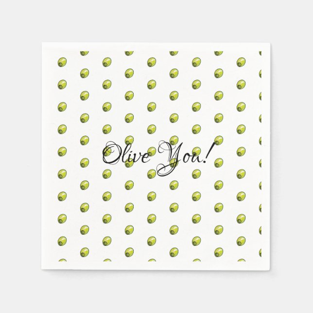 Serviettes Jetables Olive (Devant)