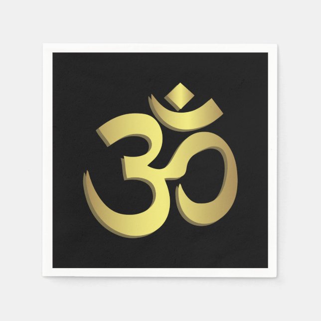 Serviettes Jetables Om ( Aum ) Namaste yoga (Devant)
